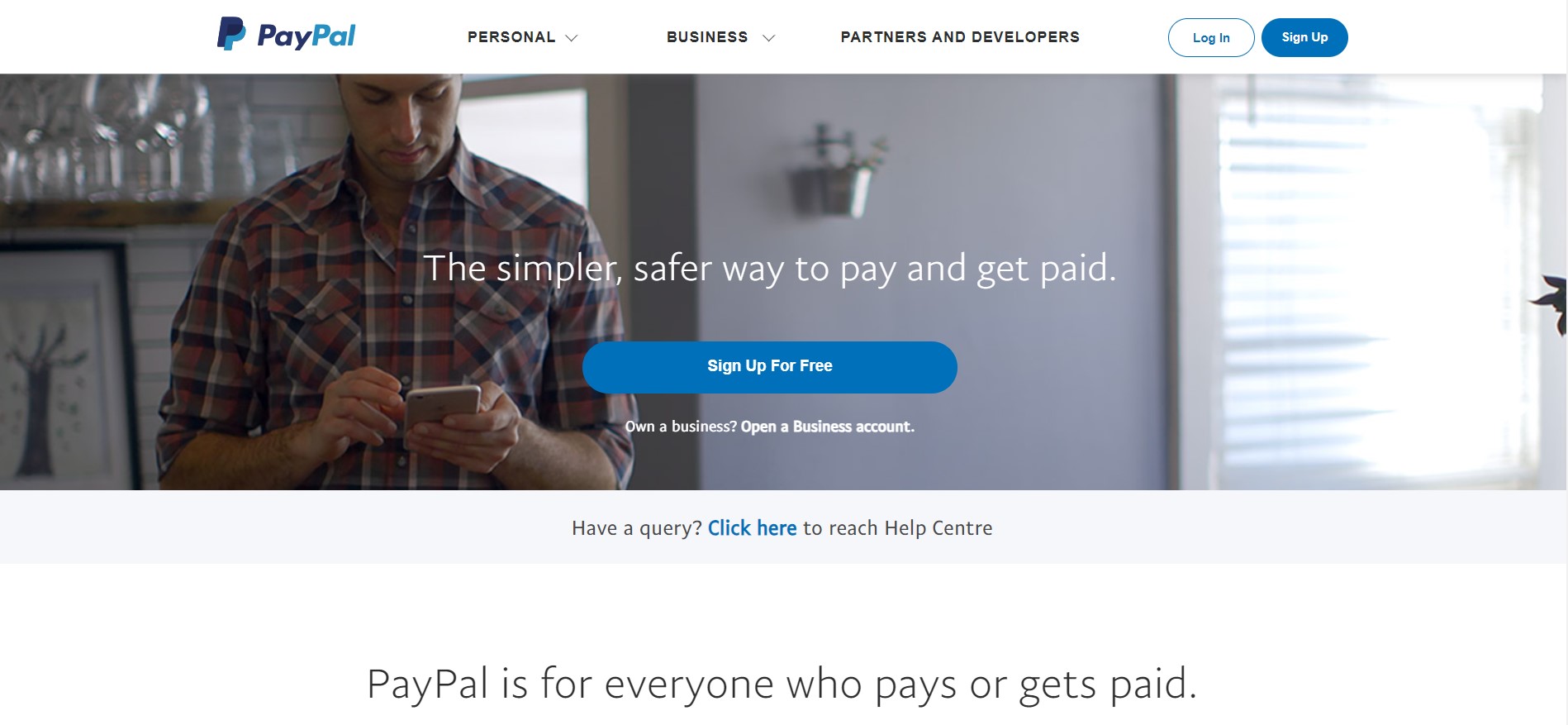 Paypal UAE Home Page for the blog how to make paypal account in uae